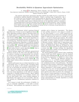 Reachability Deficits in Quantum Approximate Optimization