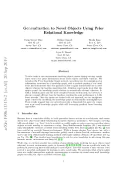 Generalization to Novel Objects using Prior Relational Knowledge