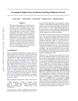 Personalized Student Stress Prediction with Deep Multitask Network