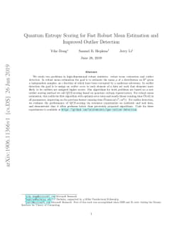 Quantum Entropy Scoring for Fast Robust Mean Estimation and Improved
  Outlier Detection