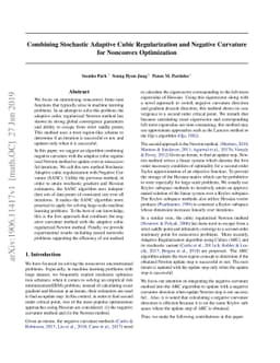Combining Stochastic Adaptive Cubic Regularization with Negative
  Curvature for Nonconvex Optimization