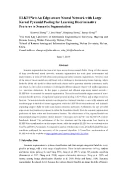 ELKPPNet: An Edge-aware Neural Network with Large Kernel Pyramid Pooling
  for Learning Discriminative Features in Semantic Segmentation