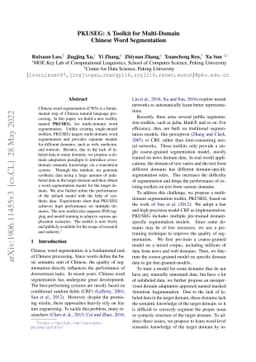 PKUSEG: A Toolkit for Multi-Domain Chinese Word Segmentation