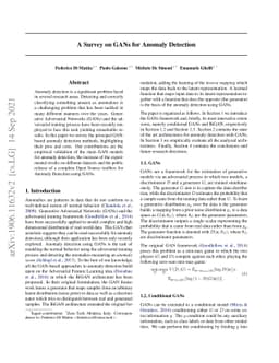 A Survey on GANs for Anomaly Detection