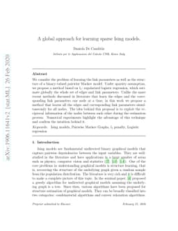 A global approach for learning sparse Ising models