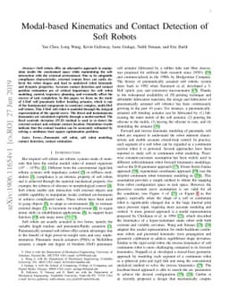 Modal-based Kinematics and Contact Detection of Soft Robots