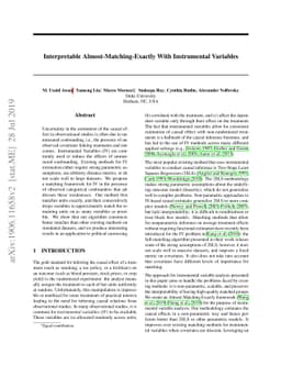 Interpretable Almost-Matching-Exactly With Instrumental Variables