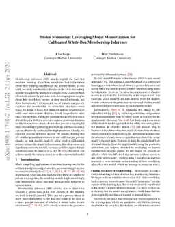Stolen Memories: Leveraging Model Memorization for Calibrated White-Box
  Membership Inference