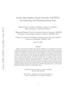 Lattice Map Spiking Neural Networks (LM-SNNs) for Clustering and
  Classifying Image Data