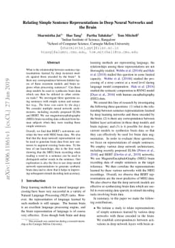 Relating Simple Sentence Representations in Deep Neural Networks and the
  Brain