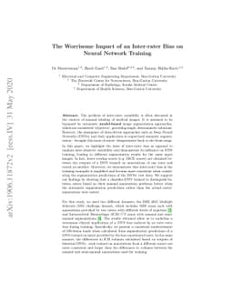 The Worrisome Impact of an Inter-rater Bias on Neural Network Training