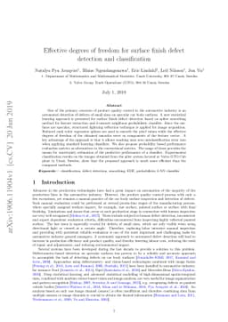 Effective degrees of freedom for surface finish defect detection and
  classification
