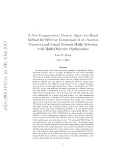 A New Compensatory Genetic Algorithm-Based Method for Effective
  Compressed Multi-function Convolutional Neural Network Model Selection with
  Multi-Objective Optimization
