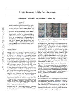 A Utility-Preserving GAN for Face Obscuration