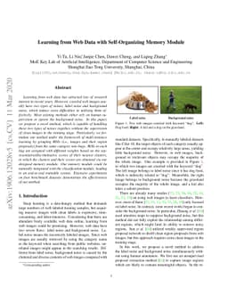 Learning from Web Data with Self-Organizing Memory Module