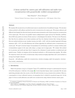 A linear method for camera pair self-calibration and multi-view
  reconstruction with geometrically verified correspondences