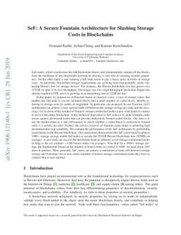 SeF: A Secure Fountain Architecture for Slashing Storage Costs in
  Blockchains