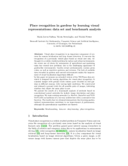 Place recognition in gardens by learning visual representations: data
  set and benchmark analysis