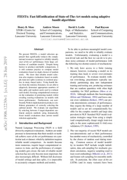 FIESTA: Fast IdEntification of State-of-The-Art models using adaptive
  bandit algorithms