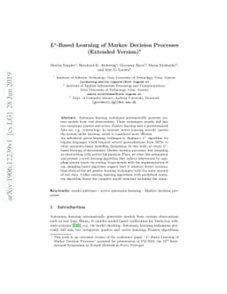 L*-Based Learning of Markov Decision Processes (Extended Version)