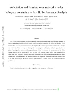 Adaptation and learning over networks under subspace constraints -- Part
  II: Performance Analysis