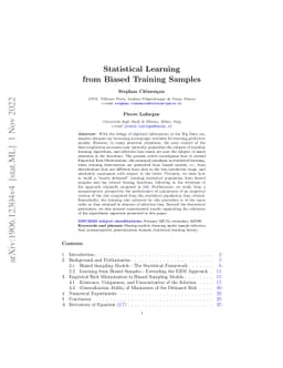 Statistical Learning from Biased Training Samples