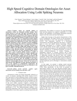 High Speed Cognitive Domain Ontologies for Asset Allocation Using Loihi
  Spiking Neurons