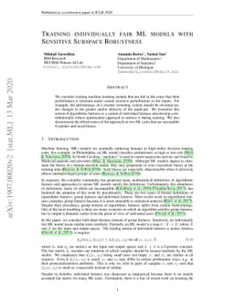 Training individually fair ML models with Sensitive Subspace Robustness