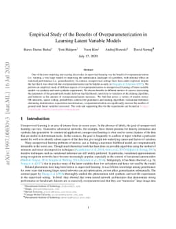 Empirical Study of the Benefits of Overparameterization in Learning
  Latent Variable Models