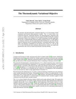 The Thermodynamic Variational Objective