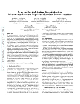 Bridging the Architecture Gap: Abstracting Performance-Relevant
  Properties of Modern Server Processors