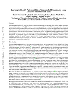 Learning to Identify Patients at Risk of Uncontrolled Hypertension Using
  Electronic Health Records Data