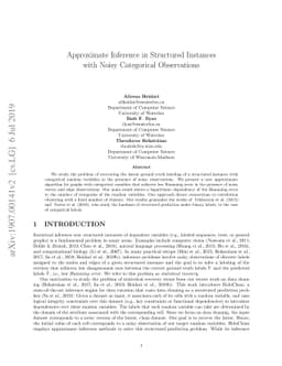 Approximate Inference in Structured Instances with Noisy Categorical
  Observations