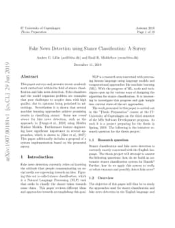 Fake News Detection using Stance Classification: A Survey