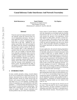 Causal Inference Under Interference And Network Uncertainty