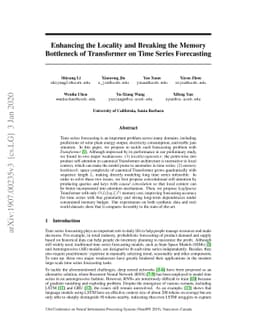 Enhancing the Locality and Breaking the Memory Bottleneck of Transformer
  on Time Series Forecasting