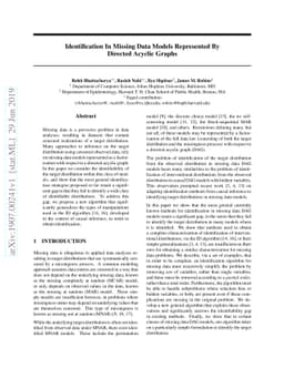 Identification In Missing Data Models Represented By Directed Acyclic
  Graphs