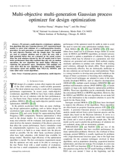 Multi-objective multi-generation Gaussian process optimizer for design
  optimization