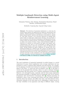 Multiple Landmark Detection using Multi-Agent Reinforcement Learning