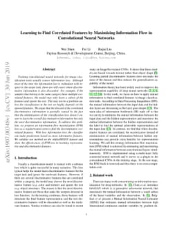 Learning to Find Correlated Features by Maximizing Information Flow in
  Convolutional Neural Networks
