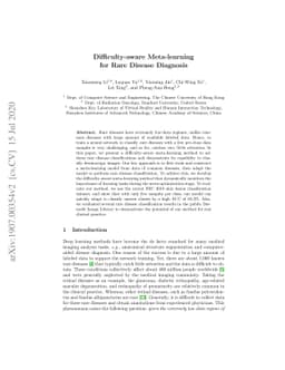 Difficulty-aware Meta-learning for Rare Disease Diagnosis