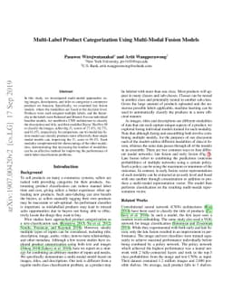 Multi-Label Product Categorization Using Multi-Modal Fusion Models
