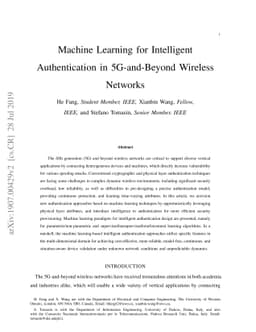 Machine Learning for Intelligent Authentication in 5G-and-Beyond
  Wireless Networks