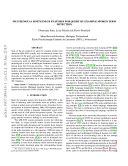Multilingual Bottleneck Features for Query by Example Spoken Term
  Detection