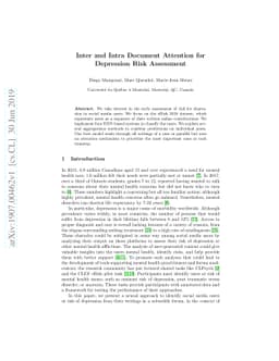 Inter and Intra Document Attention for Depression Risk Assessment
