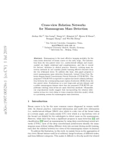 Cross-view Relation Networks for Mammogram Mass Detection
