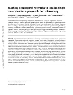 Teaching deep neural networks to localize single molecules for
  super-resolution microscopy