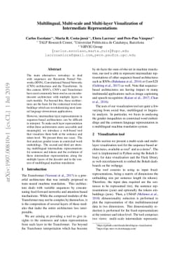 Multilingual, Multi-scale and Multi-layer Visualization of Intermediate
  Representations