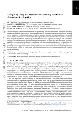 Designing Deep Reinforcement Learning for Human Parameter Exploration
