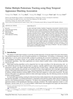 Online Multiple Pedestrians Tracking using Deep Temporal Appearance
  Matching Association